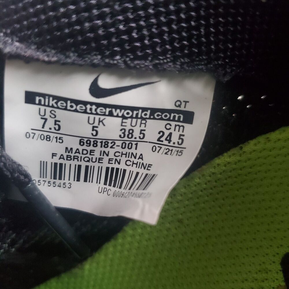 Nike Flyknit Women's Sneakers Size 7.5 Black White Oreo Running Flyknit Lunar 3 - Picture 7 of 9